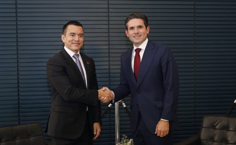 Hugo Motta recebe presidente do Equador e propõe cooperação contra crime organizado transnacional